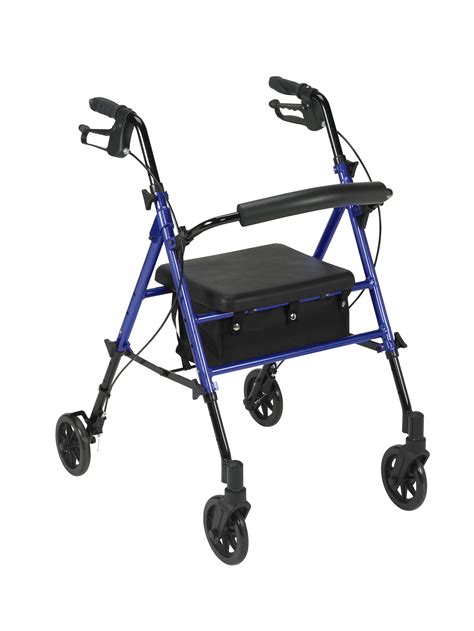 Drive Medical Walker Rollator with 6" Wheels, Fold Up Removable Back Support and Padded Seat 124. . Rollator walker
